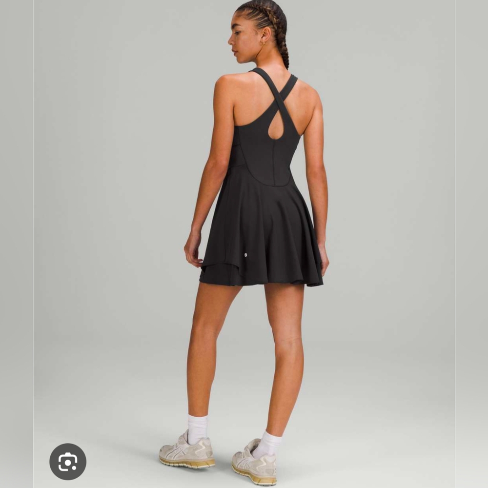 Lululemon Athletica Black Fit and Flare Halter Dress